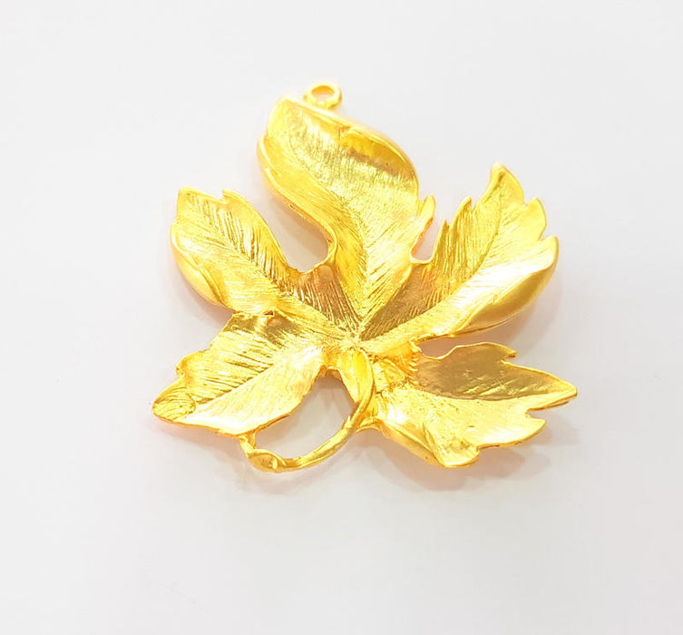 Gold Leaf Pendant Gold Plated Pendant (50x40mm)  G8238