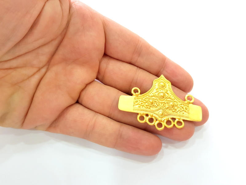 2 Gold Connector Gold Plated Pendant (59x38mm) G8303