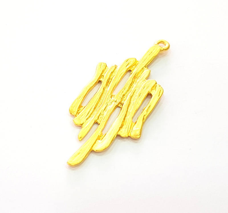 2 Gold Charms Gold Plated Charms  (53x20mm) G8240