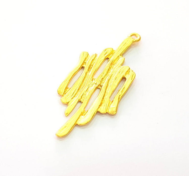 2 Gold Charms Gold Plated Charms  (53x20mm) G8240