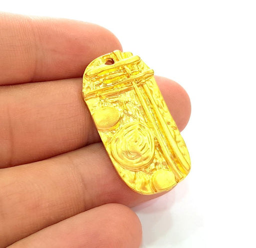 Gold Tribal Pendant Gold Plated Pendant (36x19mm) G8248