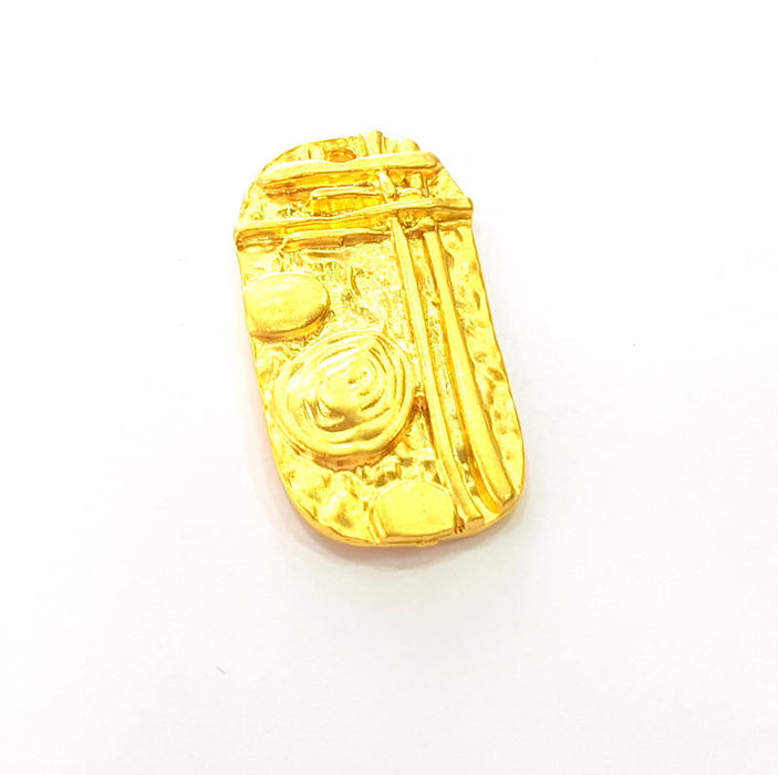 Gold Tribal Pendant Gold Plated Pendant (36x19mm) G8248