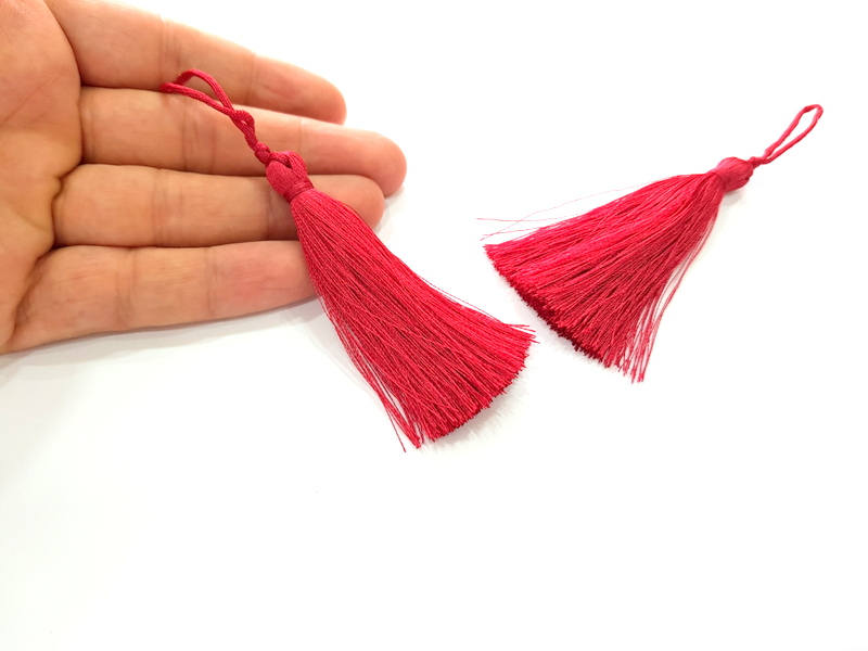 2 Red Tassel (78 mm - 3 inches) G8259