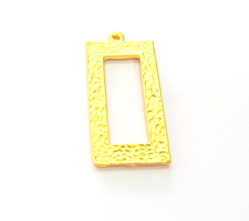 Gold Rectangle Pendant Gold Plated Pendant (38x18mm) G8267