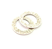50 Silver Circle Pendant Charms Antique Silver Plated Charms (33mm) G8268