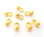 10 Gold Ball Charms Gold Plated Charms  (5mm)  G8274