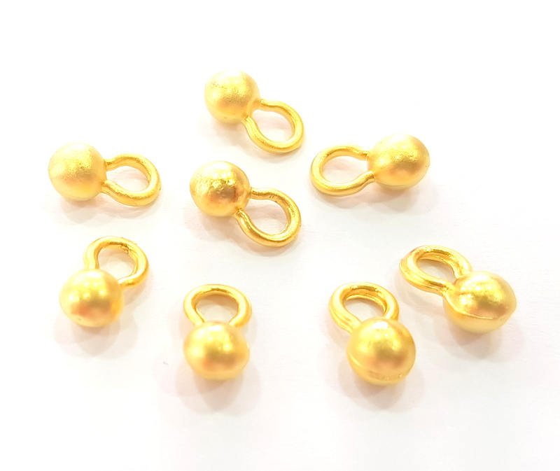 10 Gold Ball Charms Gold Plated Charms  (5mm)  G8274