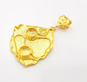 Gold Pendant Blank Base Setting Necklace Blank Resin Blank Mountings Gold Plated Brass ( 52x41mm blank ) G8542