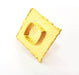 Gold Ring Blank Base Bezel Settings Cabochon Base Mountings Adjustable (16x16mm Blank) , Gold Plated Brass G8550