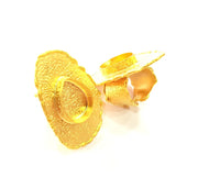 Gold Ring Blank Base Bezel Settings Cabochon Base Mountings Adjustable (20x15mm Blank) , Gold Plated Brass G8569