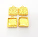 4 Gold Pendant Blank Base Setting Necklace Blank Resin Blank Mountings Gold Plated Blank ( 12mm blank ) G8570