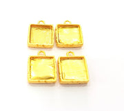 4 Gold Pendant Blank Base Setting Necklace Blank Resin Blank Mountings Gold Plated Blank ( 12mm blank ) G8570