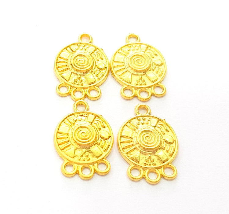 4 Gold Charm Gold Plated Charms  (20x13mm)  G8573