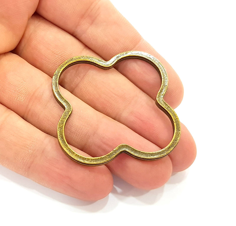 2 Antique Bronze Pendant Antique Bronze Plated Connector Pendant (51mm) G8576