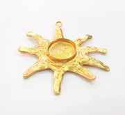 Raw Brass Sun Pendant Blank Bezel Settings Base Blank Mountings Necklace Blank Cabochon Base Resin Blank (20mm blank) G8281