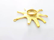 Gold Sun Pendant Blank Base Setting Necklace Blank Resin Blank Mountings Gold Plated Brass ( 20mm blank ) G8283