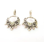 2  Antique Silver Plated Brass Charms 26x17 mm G8286