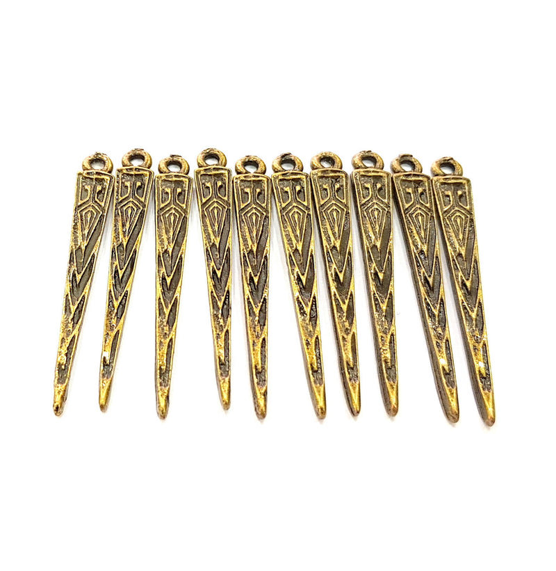 10 Antique Bronze Charm Antique Bronze Plated Charm (39x5mm) G8582