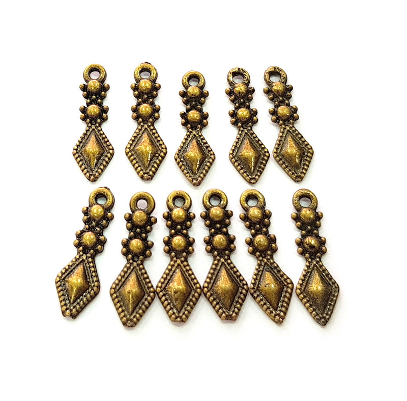 30 Antique Bronze Charm Antique Bronze Plated Charm (17x5mm) G15630