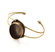 Bracelet Blanks Bangle Blanks Cuff Blanks Adjustable Bracelet Blank Antique Bronze Plated Brass ( 25x18mm Blanks ) G8593
