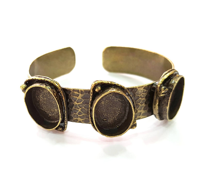 Hammered Bracelet Blanks Bangle Blanks Cuff Blanks Adjustable Bracelet Blank Antique Bronze Plated Brass (18x13mm Blanks) G8594