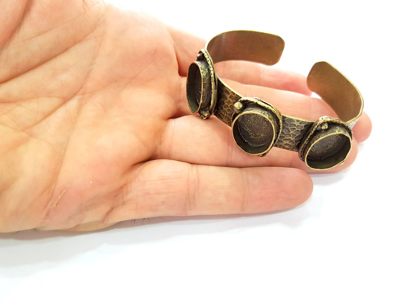 Hammered Bracelet Blanks Bangle Blanks Cuff Blanks Adjustable Bracelet Blank Antique Bronze Plated Brass (18x13mm Blanks) G8594