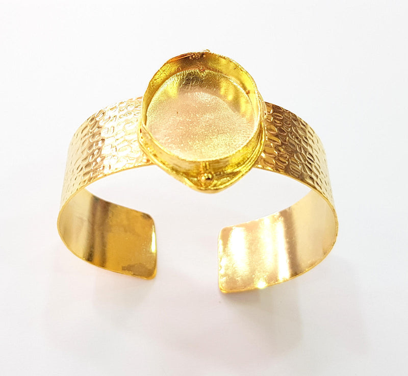 Gold Bangle Blanks Bracelet Blanks Hammered Cuff Blanks Adjustable Bracelet Blank Gold Plated Brass (30x22mm Blanks ) G8596