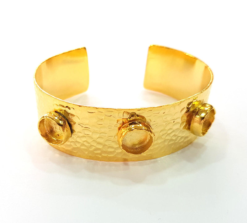 Gold Bangle Blanks Bracelet Blanks Hammered Cuff Blanks Adjustable Bracelet Blank Gold Plated Brass (10mm Blanks ) G8598