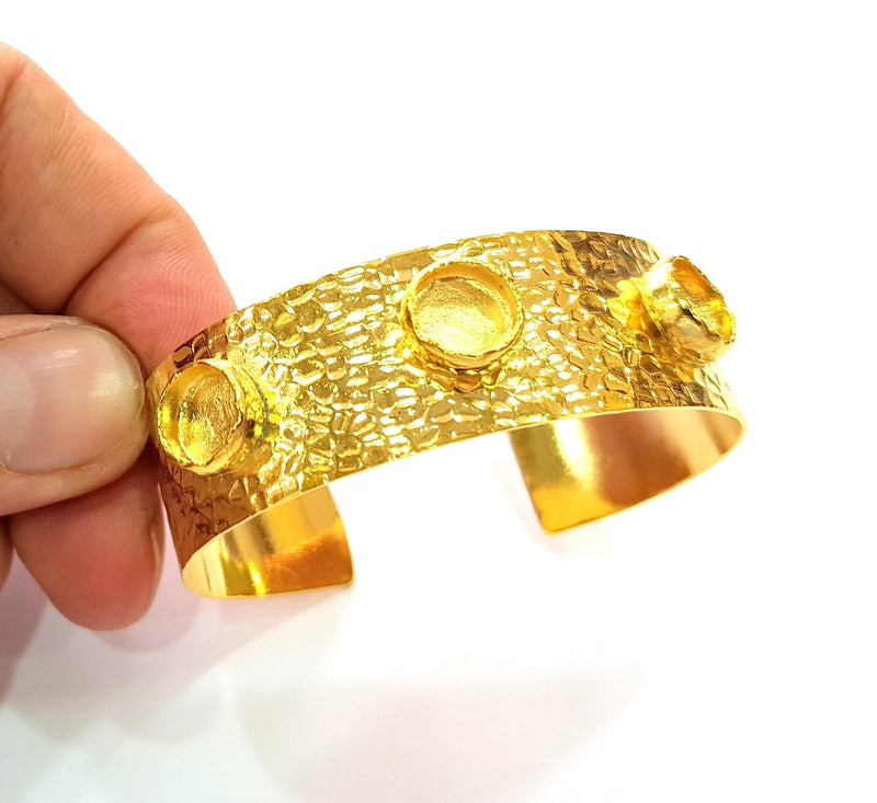 Gold Bangle Blanks Bracelet Blanks Hammered Cuff Blanks Adjustable Bracelet Blank Gold Plated Brass (10mm Blanks ) G8598