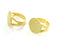 3 Pcs Adjustable Ring Blank, (15mm blank ) Gold Plated Brass G5075