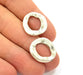 8 Hammered Circle Silver Charms Antique Silver Plated Charms (19mm) G9097