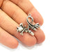5 Silver Flower Charms Antique Silver Plated Charms (30x30mm) G8613