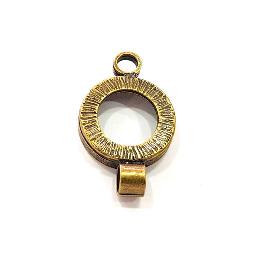 2 Antique Bronze Pendant Antique Bronze Pendant Blank (34x26mm) G8615