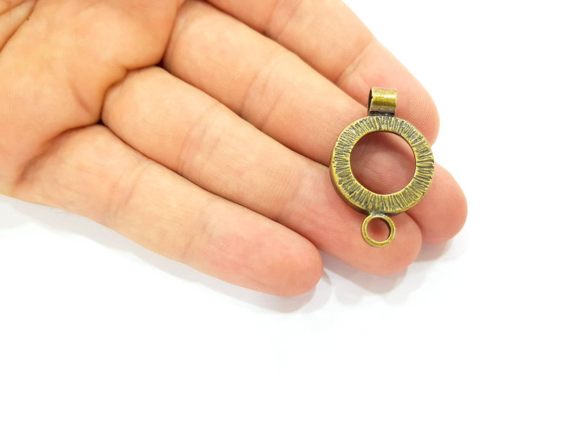 2 Antique Bronze Pendant Antique Bronze Pendant Blank (34x26mm) G8615