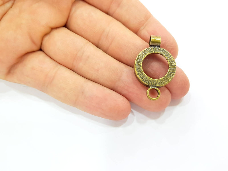 2 Antique Bronze Pendant Antique Bronze Pendant Blank (34x26mm) G8615
