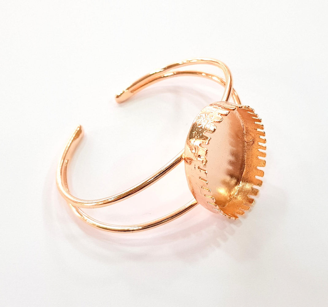 Rose Gold Bracelet Blanks Bangle Blanks Cuff Blanks Adjustable Bracelet Blank Rose Gold Plated Brass (30x22mm Blanks ) G8622