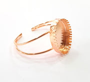 Rose Gold Bracelet Blanks Bangle Blanks Cuff Blanks Adjustable Bracelet Blank Rose Gold Plated Brass (30x22mm Blanks ) G8622