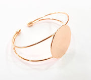 Rose Gold Bracelet Blanks Bangle Blanks Cuff Blanks Adjustable Bracelet Blank Rose Gold Plated Brass (30mm Blanks ) G8623