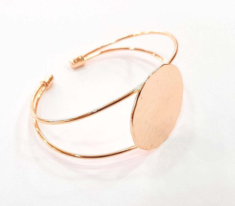 Rose Gold Bracelet Blanks Bangle Blanks Cuff Blanks Adjustable Bracelet Blank Rose Gold Plated Brass (30mm Blanks ) G8623