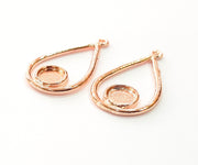 2 Rose Gold Charms Blank Rose Gold Plated Charms (32x18 mm)  G8625
