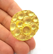 Gold Ring Blank inlay Ring Settings Mosaic Ring Bezel Base Cabochon Mountings Adjustable (10mm blank ) Gold Plated Brass G8648