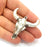 Ox Head Skull Pendant Silver Pendant Antique Silver Plated Pendant (44x42mm) G8651