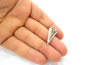 10 Silver Charms Antique Silver Plated Charms (29x6mm) G8653