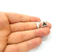 10 Silver Triangle Charms Antique Silver Plated Charms (16x11mm) G8654