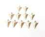 10 Silver Triangle Charms Antique Silver Plated Charms (16x11mm) G8654