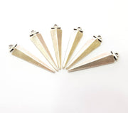 6 Silver Charms Antique Silver Plated Charms (41x10mm) G8655