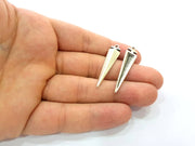 6 Silver Charms Antique Silver Plated Charms (41x10mm) G8655