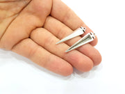 6 Silver Charms Antique Silver Plated Charms (41x10mm) G8655