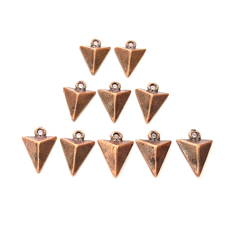 20 Triangle Charm Antique Copper Plated Charm (16x11mm) G8662