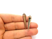 6 Antique Copper Charm Antique Copper Plated Charm (40x9mm) G8664